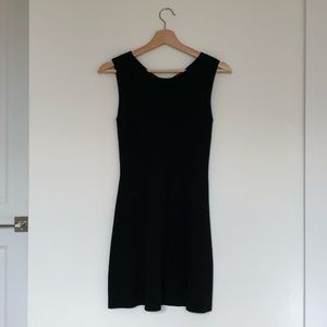 Theory black mini knit dress